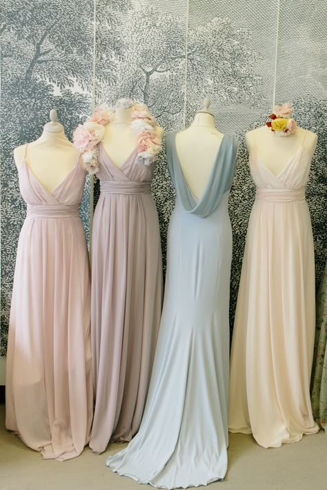 Maids to Measure and Ciaté London: Pastel Pretty Bridesmaids Dresses and Matching Nail Varnish | Love My Dress® UK Wedding Blog Beach Bridesmaids, Pretty Bridesmaid Dresses, Spaghetti Strap Bridesmaids Dresses, Beach Bridesmaid Dresses, Simple Bridesmaid Dresses, Bridesmaid Ideas, Cheap Bridesmaid Dresses, Long Bridesmaid Dress, Chiffon Bridesmaid Dress