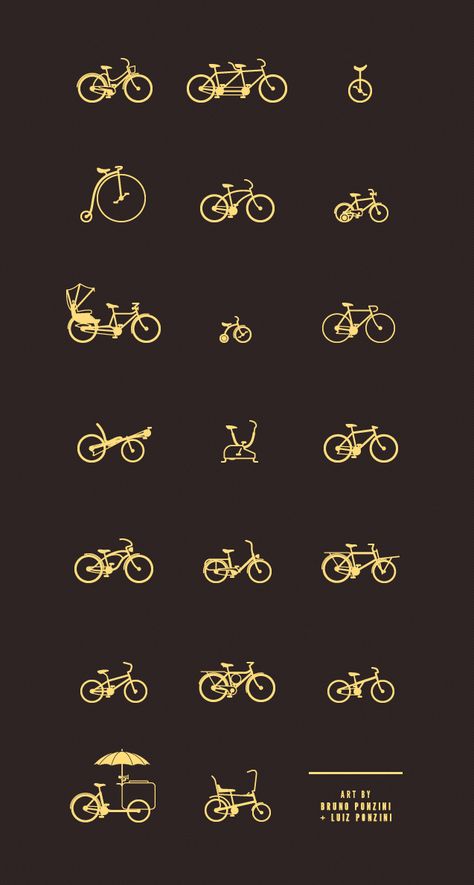 BIKES, by Bruno Ponzini & Luiz Ponzini Cycling Tattoo, Bicycle Tattoo, Bike Tattoos, Bike Logo, Bike Illustration, Bike Poster, Bicycle Art, Cycling Art, Bike Lovers