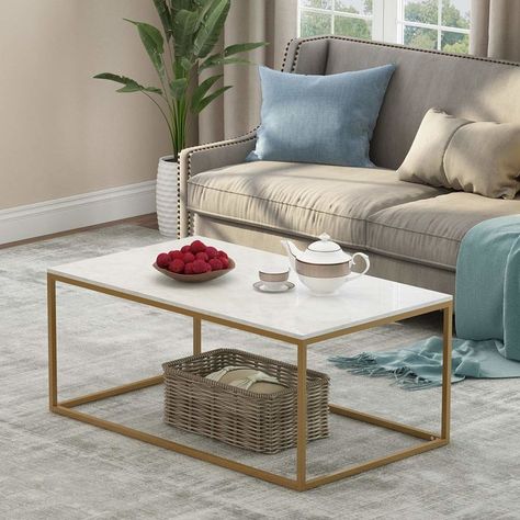 Rectangle Coffee Table Wood, Marble Top Coffee Table, Living Room Table Sets, Tables Set, White Storage, Nesting Coffee Tables, Sofa Side Table, Coffee Table Wayfair, Rectangular Coffee Table