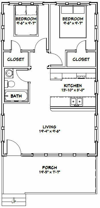 20X32 HOUSE -- 640 sqft -- PDF FloorPlan -- Model 2E - $29.99 | PicClick Vinyl Shake Siding, 20x30 House Plans, Budget House Plans, Plan Garage, Shake Siding, Build A Shed, Cabin Floor Plans, Shed Plan, Bungalow House Plans