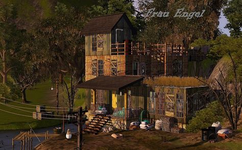 Frau Engel: Abandon Soul House Artist Homes, Apocalypse House, Pretty Decorations, The Sims 4 Lots, Cc Shopping, Sims 4 Blog, Sims Builds, Old Abandoned Houses, Sims Ideas