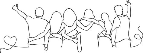 Hugging Line Art, Friends Line Art, Illustration Of People, People Hugging, Friends Hanging Out, Sample Board, Flat Design Illustration, Hanging With Friends, San Michele