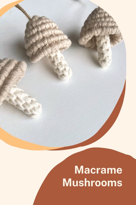 Cute little handmade mushrooms perfect for autumn / fall decorating. Hang them on shelves, door handles or in your car. Macrame Mushroom Ornament, Autumn Macrame Ideas, Fall Macrame Ideas, Autumn Macrame, Macrame Business, Diy Autumn Decor, Handmade Mushrooms, Christmas Macrame, Autumn Craft