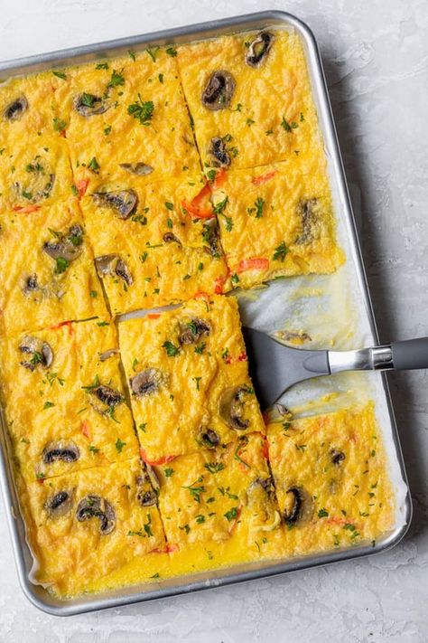 Sheet Pan Eggs | FeelGoodFoodie Sheet Pan Eggs, Meals Breakfast, Breakfast For A Crowd, Eggs Breakfast, Family Breakfast, Breakfast Meal, Eggs Recipe, Large Crowd, Pan Meals