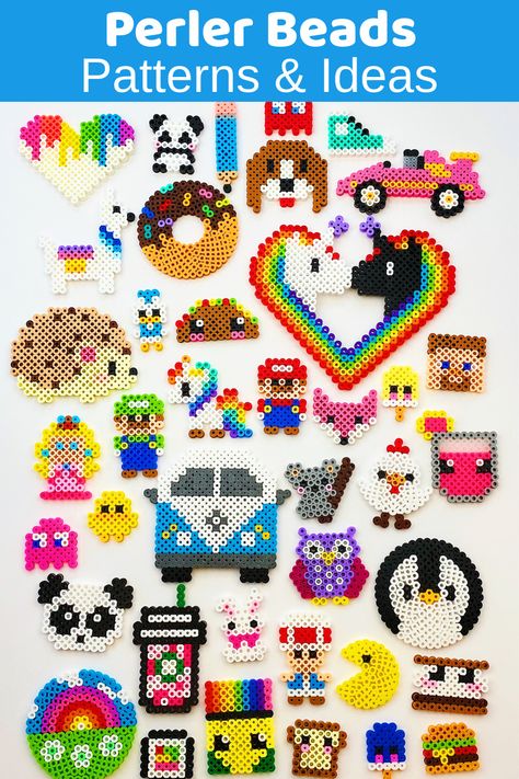 Food Perler Bead Patterns, Small Perler Bead Patterns Minis, Easy Perler Bead Patterns Simple, Circle Perler Bead Patterns, Perler Bead Patterns Free, Kawaii Perler Bead Patterns, Perler Beads Designs Pattern, Disney Perler Bead Patterns, Perler Beads Pattern