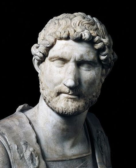 Bust of the Emperor Hadrian. 2nd.century. BCE. Roman. marble. Capitoline Museum. Rome Capitoline Museum, Roman Bust, Emperor Hadrian, Etruscan Art, Roman Busts, Marble Bust, Antique Sculpture, Roman Era, Roman Sculpture