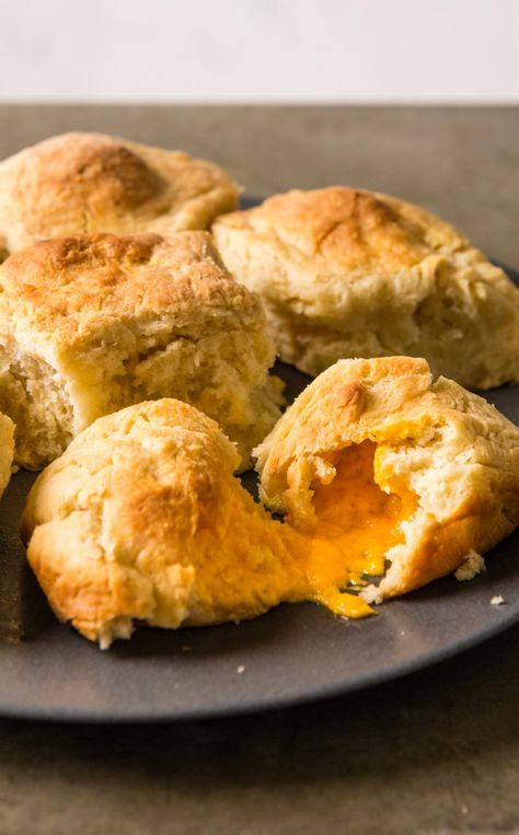 What makes a better biscuit? In some parts of the Tar Heel State, cheese! North Carolina Cheese Biscuits, Cheese Biscuits Recipe, Filled Biscuits, Biscuit Recipes Dinner, Rocky Mount North Carolina, Cooks Country Recipes, Kitchen Favorites, Flaky Biscuits, Country Recipes