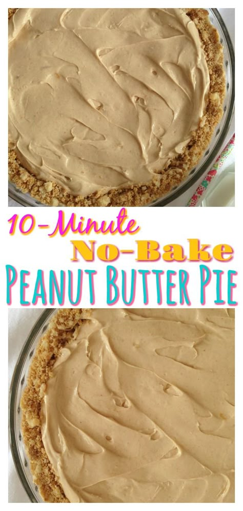 Cream Cheese Peanut Butter Pie No Bake, Fluffy No Bake Peanut Butter Pie, No Bake Cream Cheese Peanutbutter Pie, Peanut Butter Pie Made With Vanilla Pudding, Cold Peanut Butter Pie, Peanut Butter Pie No Cool Whip, Peanut Butter Cool Whip Pie, Peanut Butter Pie Without Cool Whip, Freezer Peanut Butter Pie