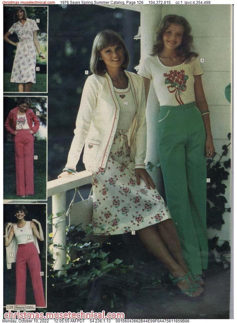 1976 Sears Spring Summer Catalog, Page 126 - Catalogs & Wishbooks Camilla Macaulay, 70s Wardrobe, 1976 Fashion, French Style Outfits, 70s Women Fashion, 1970 Fashion, Retro Lifestyle, Fashion 1970s, 60s 70s Fashion