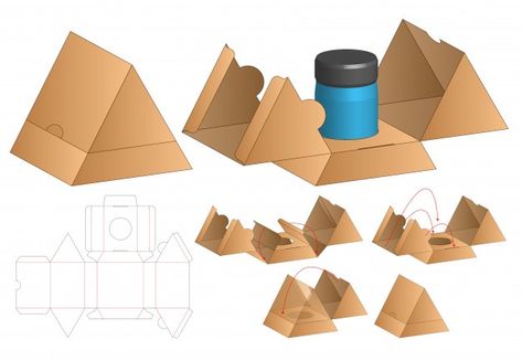 Triangle Packaging, Circle Window, Packaging Die Cut, Carton Diy, Packaging Design Ideas, Egg Packaging, Packaging Template Design, Paper Box Template, Packaging Template