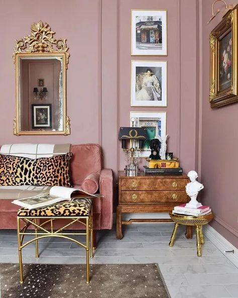 Parisian Home Office, Sulking Room Pink, Colourful Living Room, Kitchen Home Decor, Vintage Living Room, Pink Room, Kitchen Home, My New Room, Room Colors