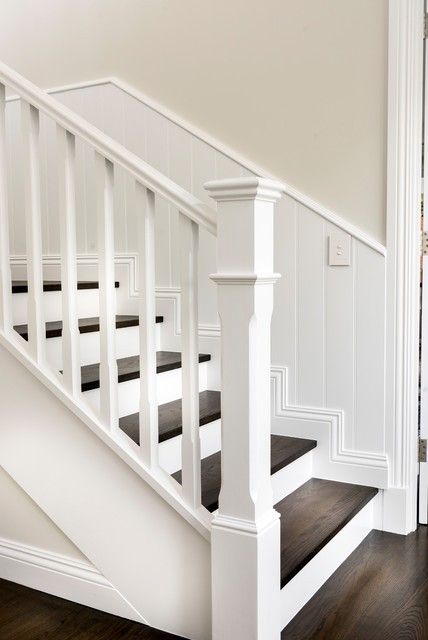 Stained Stairs, Stairs Makeover Design, Stair Railing Makeover, White Staircase, Stair Makeover, Diy Staircase, Stairs Makeover, House Staircase, Staircase Remodel