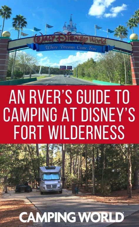 Disney World’s Fort Wilderness Resort and Campground is undeniably popular with RVers. An RV stay at Fort Wilderness isn’t your usual RV experience, however. If you’ve never camped at Fort Wilderness, a few things will surprise you. The guide to camping at Disney will help you plan ahead for your stay at the “Happiest Place on Earth.” #disneyworld #roadtrip #traveldestinations #rvlife #rvcampers #rvhack #rvliving #camper #camping #campertrailers #camperlif #rvtravel Camping At Disney, Disney Fort Wilderness Campground, Rv Checklist, Fort Wilderness Disney, Disney Camping, Wilderness Resort, Fort Wilderness, Rv Camping Tips, Rv Campgrounds