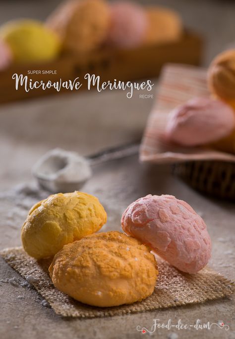 Easy Microwave Meringue Crisps Microwave Meringue Recipes, Microwave Meringue, Microwave Sweets, Microwave Candy, Easy Meringue Recipe, Cakes Slices, Microwave Baking, Desserts In A Glass, Meringue Recipe