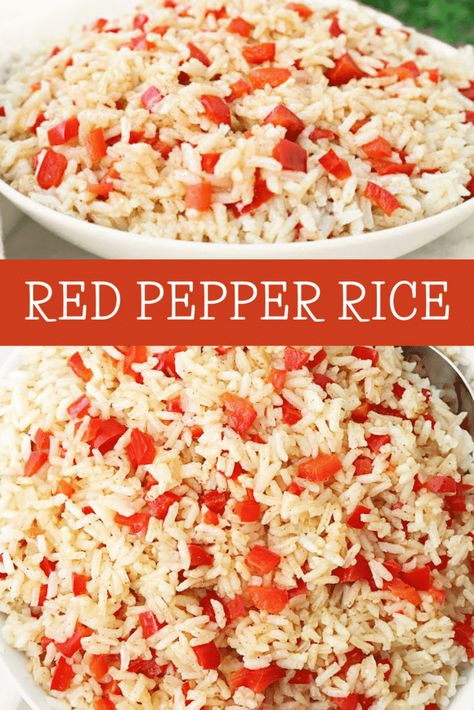 Rice And Peppers Recipes, Sweet Bell Pepper Recipes, Rice With Peppers, Bell Pepper Rice, Red Bell Pepper Recipes, Grain Dishes, Capsicum Recipes, Rice Dishes Easy, Pepper Rice