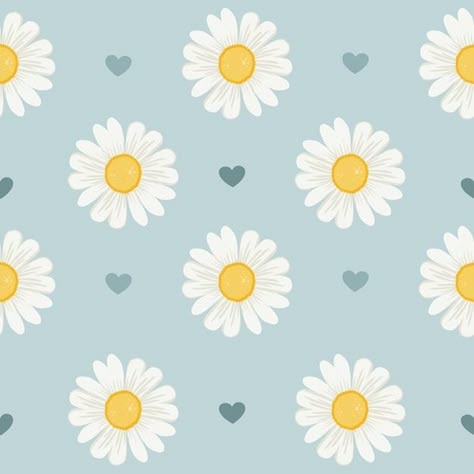 El patrón sin fisuras de margarita y cor... | Premium Vector #Freepik #vector Daisy Patterns, Daisy Background, Blue Background Wallpapers, Free Vector Backgrounds, Madhubani Art, Drawing Clipart, Flower Party, Floral Prints Pattern, Design Flower