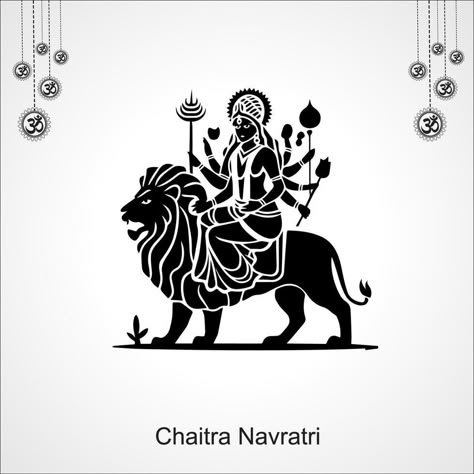 Happy chaitra navratri celebration Navratri wishes greeting card, written Hindi text means happy navratri Navratri Highlight Cover Instagram, Navratri Design, Navratri Art, Navratri Drawing, Happy Chaitra Navratri, Navratri Celebration, Photos Of Ganesha, Grill Designs, Chaitra Navratri