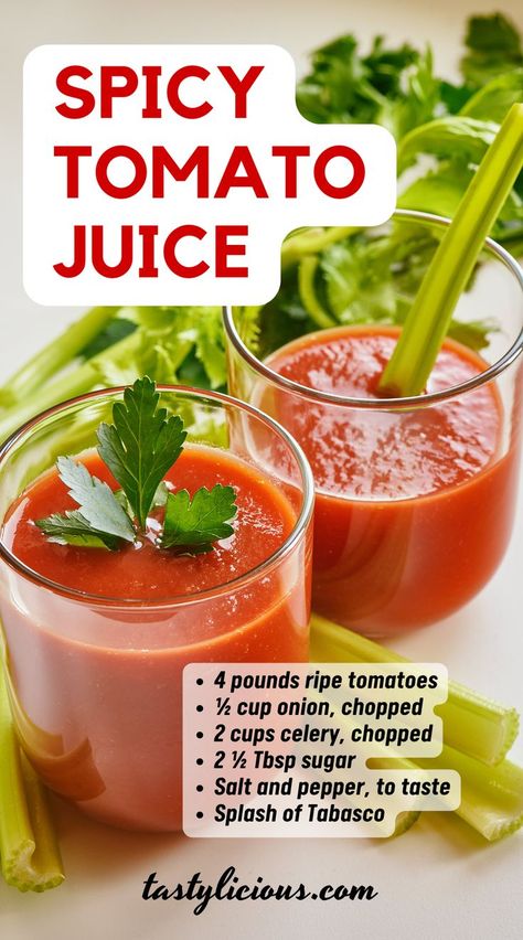 tomato juice tabasco | tomato juice spicy | Spicy Tomato Juice | Spicy Tomato Juice Recipe | juicing recipes for weight loss | juice recipes | healthy juicer recipes | juicer recipes beginners | green juice recipes for weight loss Tomato Juice With Juicer, Tomato Drinks Recipe, Spicy Tomato Juice Recipes Canning, Spicy Tomato Juice Recipe, Tomato Juicing Recipes, How To Make Tomato Juice, Spicy V8 Juice Recipe, Fresh Tomato Juice Recipe, Tomato Smoothie Recipes