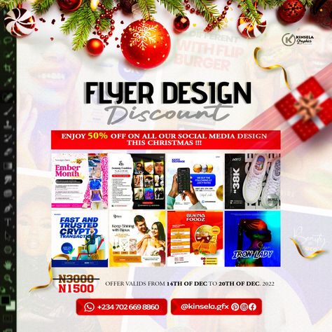 #discount #flyer #december #christmas Graphic Design Christmas Poster, Christmas Sales Flyer Design, Discount Flyer Design, Christmas Promo, Sales Flyer, Promo Flyer, Posters Ideas, Advertising Flyers, Ankara Short