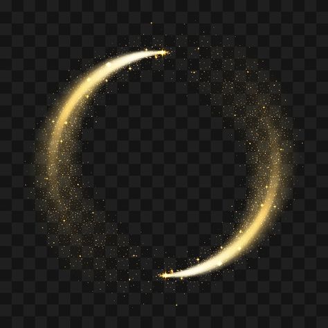 Gold sparkling glitter circle. | Premium Vector #Freepik #vector #frame #star #circle #light Circle Circle, Crown Png, Circle Vector, Gold Stock, Circle Light, Light Trails, Golden Circle, Star Light, Circle Frames