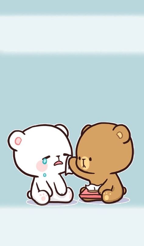 Cute Bear Cartoon Kawaii, Cute Bear Couple, Milk And Mocha Bear, Milk Mocha, Mocha Bear, Chibi Cat, Milk & Mocha, Cute Bear Drawings, Love Someone