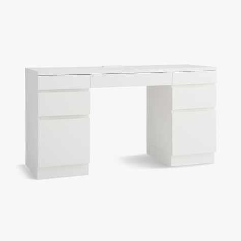 Teen Desk, Room Wishlist, Storage Desk, White Room Decor, Teen Furniture, Desks For Small Spaces, Bedroom Desk, Preppy Room, Simply White