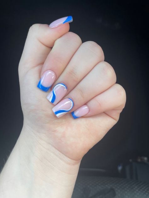 Nails For 11 Year Girl, Nails For 14y Old, Blue Nail Summer, 6th Grade Nails, Nails For 12 Yrs Old, Grade Nails, Really Short Nails, 11 Birthday, Nail Summer