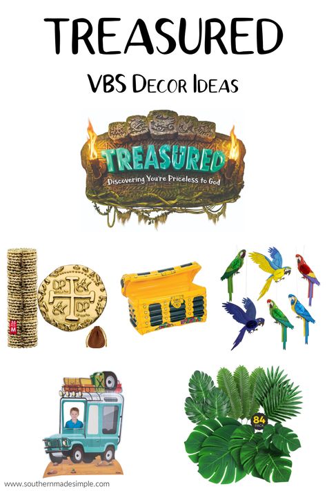 Treasured VBS Decor Ideas - Southern Made Simple Treasured Vbs, Stone Wall Backdrop, Waterfall Backdrop, Pew Decorations, Vbs Themes, Vbs Crafts, Vacation Bible School, How He Loves Us, Sunday School Crafts