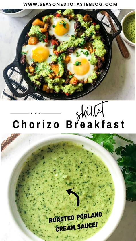 Chorizo Skillet Breakfast, Brunch Skillet Recipes, Latin Brunch Ideas, Healthy Chorizo Breakfast, Skillet Meals Breakfast, Mexican Breakfast Recipes Easy, Chorizo Breakfast Ideas, Breakfast Chorizo Recipes, Chorizo Breakfast Recipes