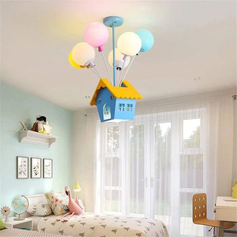 Disney Discovery- Up House Chandelier - Decor - House Chandelier, Bedroom For Girls Kids, Balloon Chandelier, Disney Room Decor, Child Bedroom, Fairy Lights Bedroom, Kids Room Lighting, Disney Rooms, Room Baby