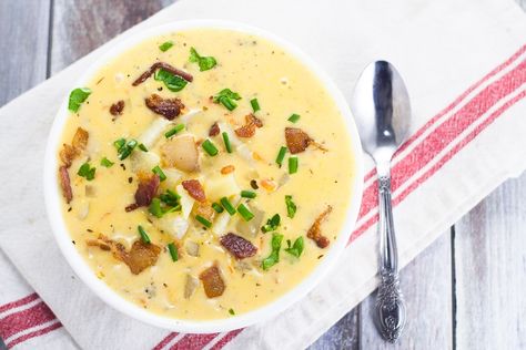 Cheesy Potato Soup Recipe | The Gracious Wife Cheesy Potato Soup Recipe, Savory Soup Recipes, Wife Recipes, Creamy Cheesy Potatoes, Pasta Soup Recipes, Easy Soup Recipes Healthy, Cheesy Potato Soup, Cheesy Potato, Fall Soup Recipes