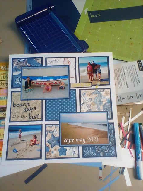 Travel Scrapbooking Ideas Layout, Travel Scrapbooking Ideas, Cruise Scrapbook Pages, Summer Scrapbook Layouts, Beach Scrapbook Layouts, Scrapbooking Layouts Travel, Cruise Scrapbook, Travel Scrapbook Pages, Scrapbook Design Layout