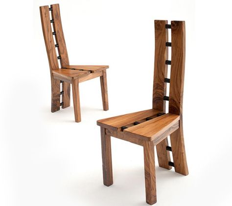 Contemporary Wood Dining Chairs, Dining Chair Wood, Rustic Dining Chairs, Contemporary Stairs, Rustic Apartment, Kursi Bar, Rustic Desk, Chair Wood, Contemporary Fireplace