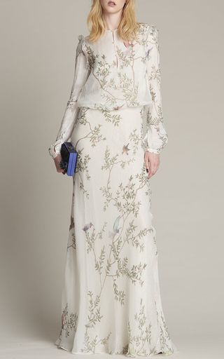 Wedding Shower Dress, Fall Fashion 2016, Floral Skater Dress, Muslim Fashion Dress, Long Sleeve Gown, Chiffon Long Sleeve, Monique Lhuillier, 2016 Fashion, Mode Inspiration