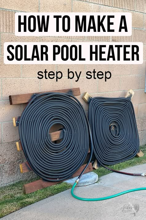 How to build a solar pool heater at home using inexpensive material. This DIY project is great for pool owners #anikasdiylife Diy Pool Heater, Solar Pool Heater Diy, Solar Pool Heaters, Solar Pool Heating, Diy Heater, Solar Pool Heater, Pool Diy, Swimming Pool Maintenance, Pool Heaters