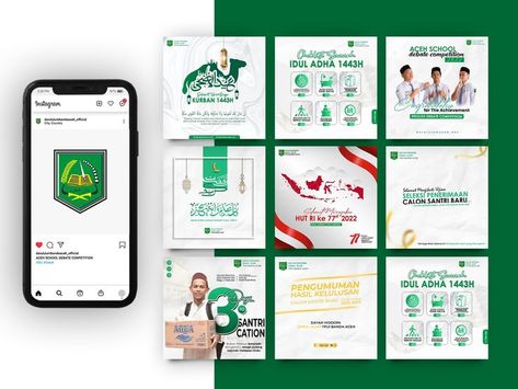 School Instagram Feed, Islamic School, Grid Ideas, Instagram Grid Design, Islamic Education, Instagram Projects, Banda Aceh, Instagram Grid, Ig Feed