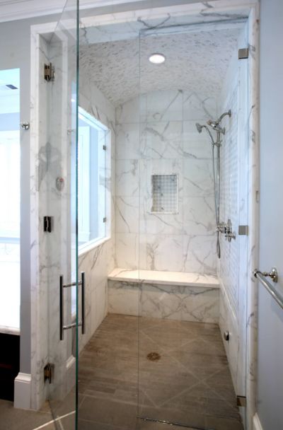 31 Shower Window Design Ideas - | Sebring Design Build Best Bathroom Lighting, Small Bathroom With Shower, Walk In Shower Designs, Window In Shower, Bathroom Shower Design, Small Showers, Steam Shower, Luxury Shower, Stunning Bathrooms