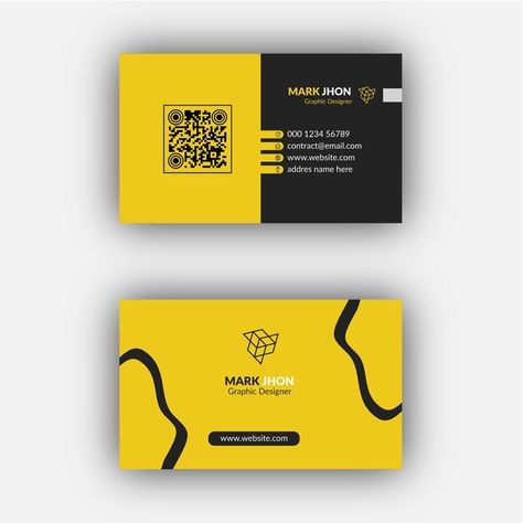 Creative business card design template | Premium Vector #Freepik #vector #business card White Business Card Design, Creative Business Card Design, Business Card Icons, Yellow Business Card, Card Design Template, Premium Business Cards, Modern Business Cards Design, White Business Card, Business Card Design Creative