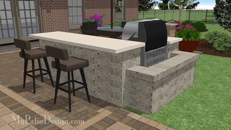 Grill Bar Outdoor Patio, Outdoor Grill Area Diy, Side Landscaping, Patio Grill Station, Backyard Bar And Grill, Diy Grill Station, Outdoor Grill Island, Grilling Station, Fireplace Patio