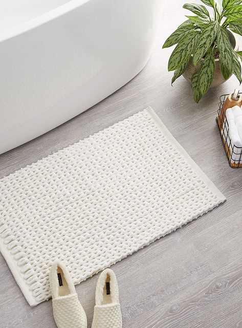 Braided chenille bath mat20" x 32" | Simons Maison | Bath Mats & Bath Rugs | Bathroom Accessories | Simons Bathroom Shower Rug, Bamboo Bath Mats, Chenille Bath Mat, Stone Bath Mat, Modern Bath Mat, White Bath Mat, Bohemian Bathroom, Rugs Bathroom, Modern Baths