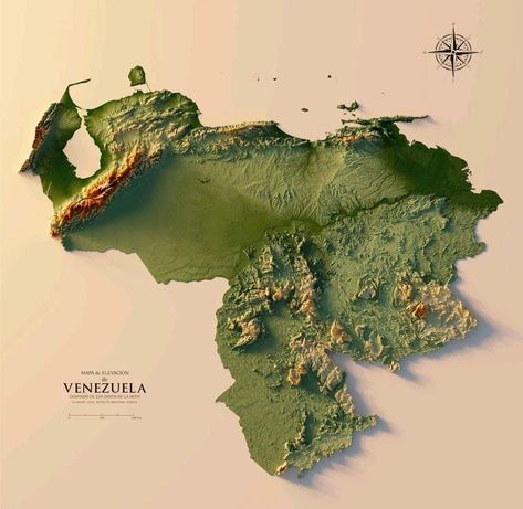 Venezuela Aesthetic, High School Prep, Rivers And Mountains, Map Collage, Geography Map, Dump Ideas, Earth Surface, Relief Map, Visual Board