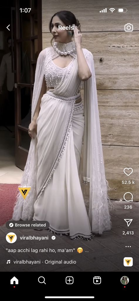 Saree With Cape Style, Saree Cape, Elegant Saree With Cape Sleeves For Festivals, Festive Saree With Cape Sleeves, Bollywood Style Embellished Saree With Cape Sleeves, Festive Bollywood Pre-draped Saree With Cape Sleeves, Drape Sarees, Sequin Saree, Fancy Sarees Party Wear