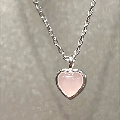 Pinky Ocean Ruby Heart Necklace Ruby Heart Necklace, Pink Heart Pendant, Ruby Heart, Jewelry Accessories Ideas, Dope Jewelry, Pretty Necklaces, Jewelry Lookbook, Sterling Silver Necklace Pendants, Girly Jewelry