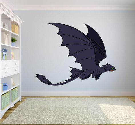 How to Train your Dragon Black Dragon Wall Decal Vinyl Sticker Art Home Decor Sticker Vinyl Mural Baby Kids Room Bedroom Nursery Kindergarten School House Wall Art Design Peel and Stick 30x15 inch - Walmart.com Kids Art Decor, Dragon Nursery, Dragon Wall Art, Dragon Black, Dragon Kid, House Wall Art, Dragon Wall, Dragon Decor, Wall Art Design