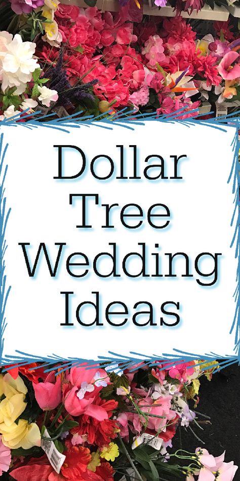 Are you a bride on a budget? Join the club! The Dollar Tree wedding section is AWESOME. Here is what you should buy (and some creative wedding ideas, too!) Economical Wedding Centerpieces, Low Budget Wedding Table Decor, Fyi Wedding Centerpieces, Wedding Centerpieces Diy Artificial Flowers, Low Cost Wedding Decorations, Simple Low Budget Wedding, Dollar Tree Wedding Bouquet, Low Budget Outdoor Wedding, Family Friendly Wedding Ideas