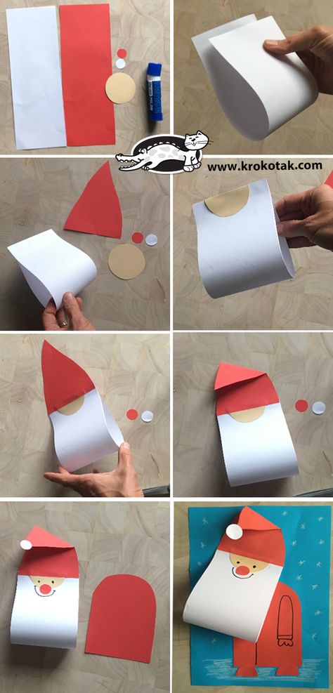 krokotak | SANTA CLAUS Cute Santa Claus, Santa Claus Diy, Santa Claus Crafts For Kids, Santa Claus Crafts, Santa Crafts, Christmas Arts And Crafts, Fun Christmas Crafts, Winter Crafts For Kids, Christmas School