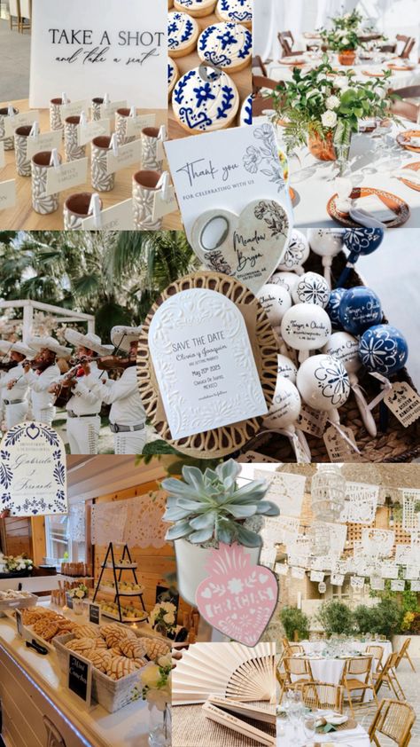 Mexican inspired hacienda wedding Spanish Hacienda Wedding Decor, White Mexican Wedding Centerpieces, Mexican Hacienda Theme Party, Timeless Mexican Wedding, Neutral Mexican Wedding Decor, Mexican Modern Party, Wedding Ideas Hacienda, White Mexican Theme Wedding, Mexican Touches Wedding