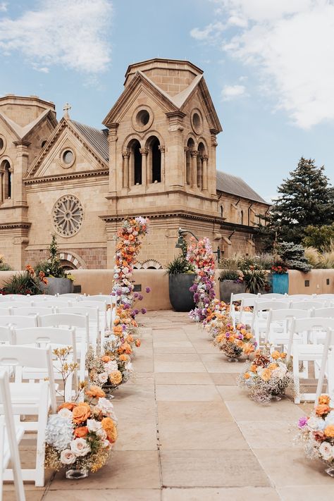 Santa Fe New Mexico Wedding, Mexican Sunset, Maximalist Wedding, Rooftop Wedding Ceremony, Rose Gold Bridesmaid Dress, Mexico Wedding Venue, Southwest Elopement, Ceremony Outdoor, Mexico Elopement