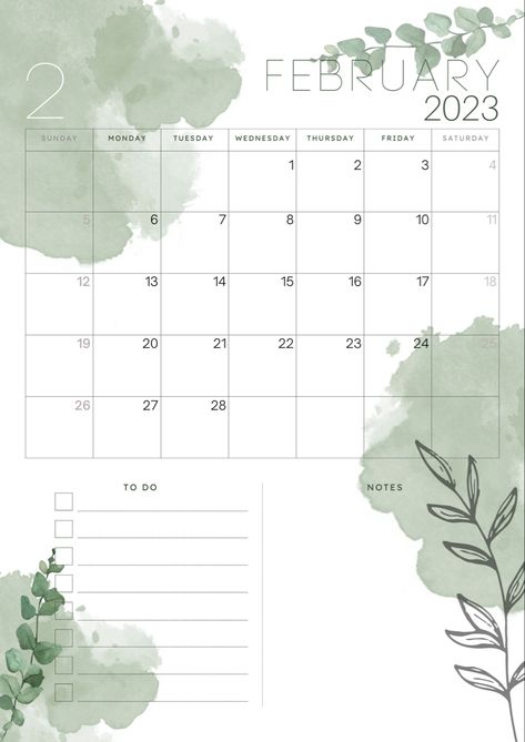 February calendar 2023 green February Calendar 2023, Digital Planner Canva, January Planner, 2023 Digital Planner, Canva Planner, Daily Planner Printables Free, February Calendar, Editable Planner, Monthly Planner Template