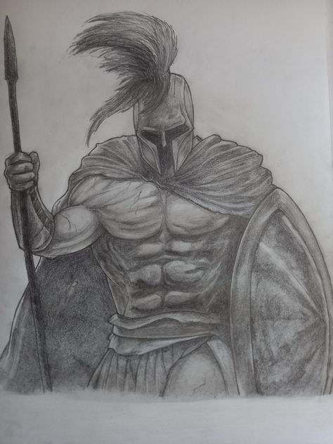 Spartan Art Warriors, Spartan Warrior Armor, Samurai Pencil Drawing, Spartan Warrior Sketch, Greek Spartan Art, Warrior Helmet Drawing, Ares Drawings, Greek Warrior Drawing, League Of Legends Drawing Pencil